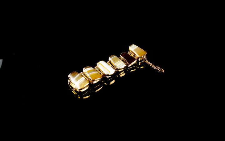9ct yellow gold Scottish pebble bracelet