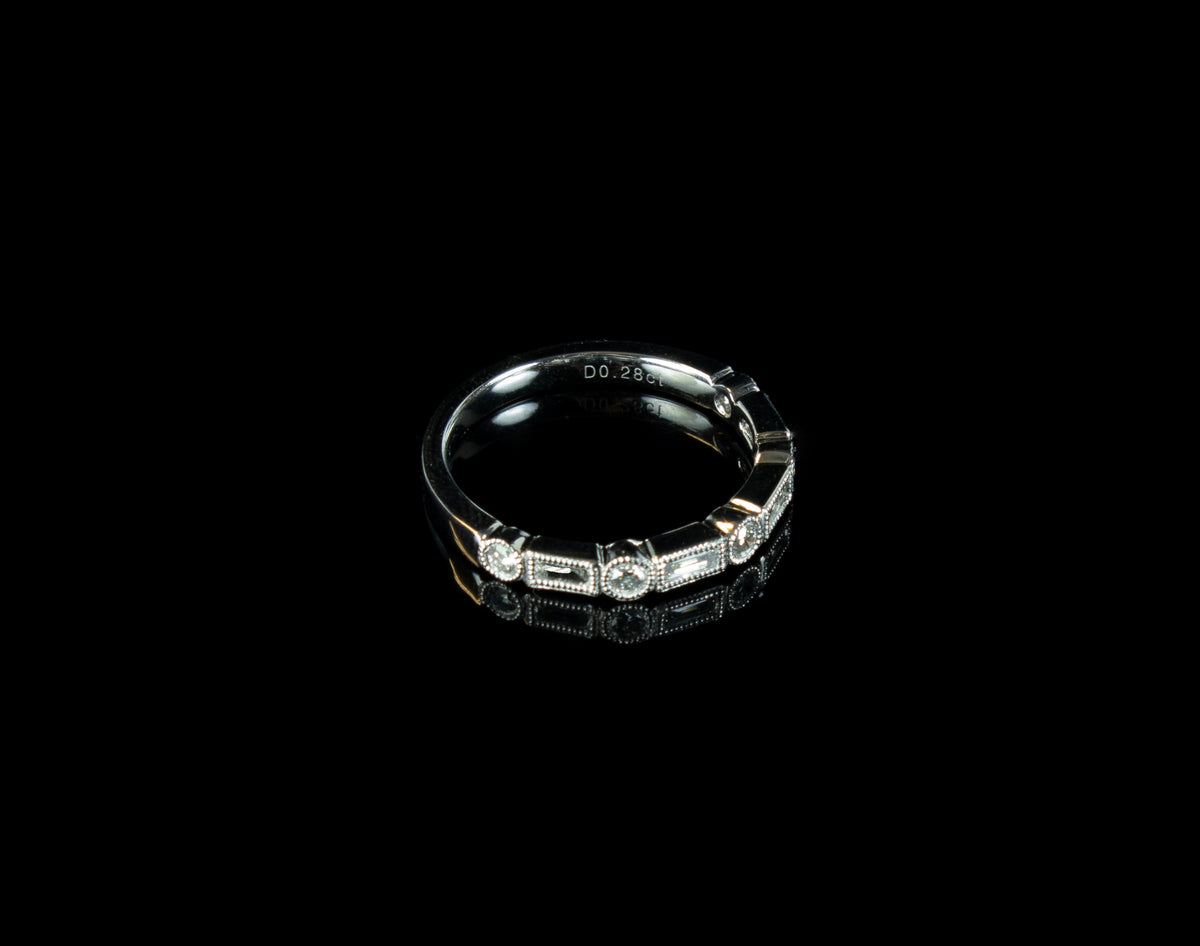 Platinum Nine Stone 0.28ct Diamond Half Eternity Ring
