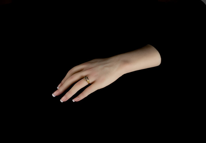 Victorian 18ct Gold Ruby and Diamond Chequerboard Ring, Circa 1900