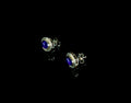 9ct Yellow Gold Cabochon Amethyst Stud Earrings