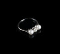 1930s Pearl and Diamond Ring Set in Platinum