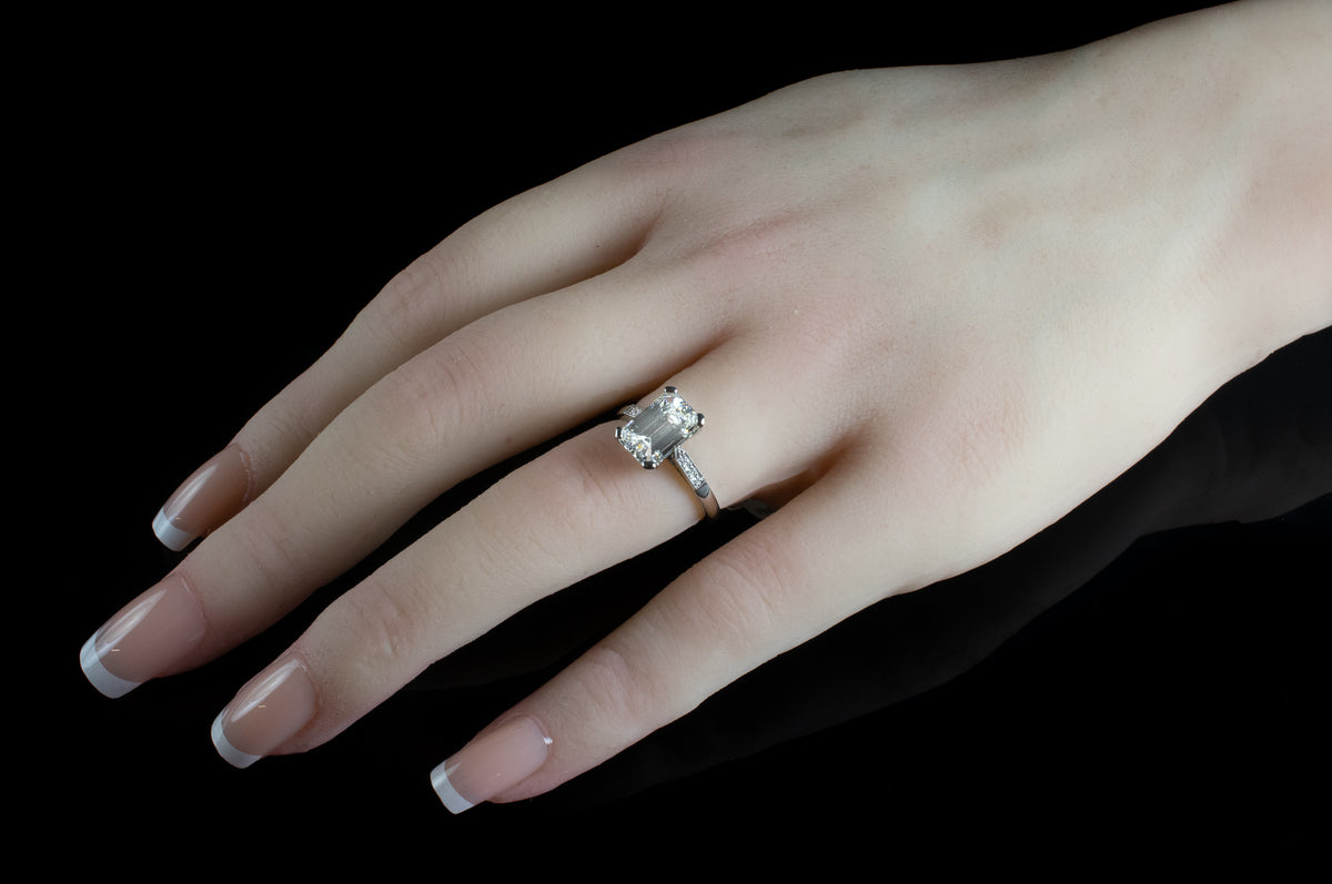 Platinum Emerald Cut 2.21ct Diamond Ring