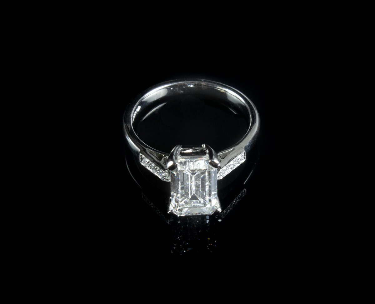 Platinum Emerald Cut 2.21ct Diamond Ring