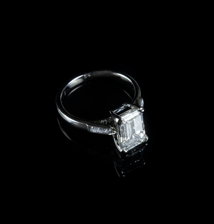 Platinum Emerald Cut 2.21ct Diamond Ring