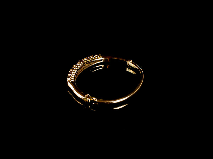 9ct Gold Amethyst and Diamond Bangle