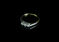 18ct Yellow Gold and Platinum Three Stone Diamond Ring