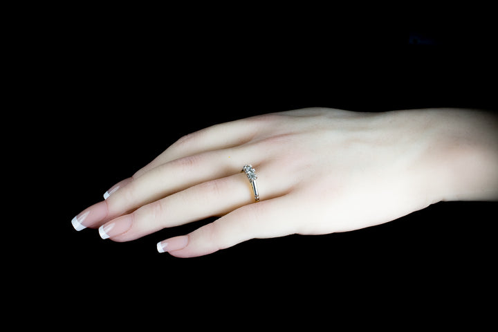 18ct Yellow Gold and Platinum Three Stone Diamond Ring