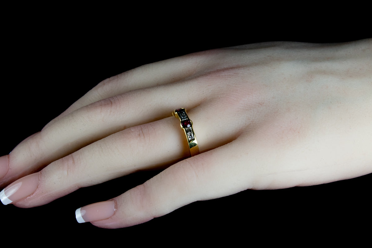 18ct Yellow Gold 0.50ct Ruby and Diamond Half Eternity Ring