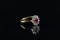 18ct Gold 0.67ct Ruby and Diamond Cluster Ring