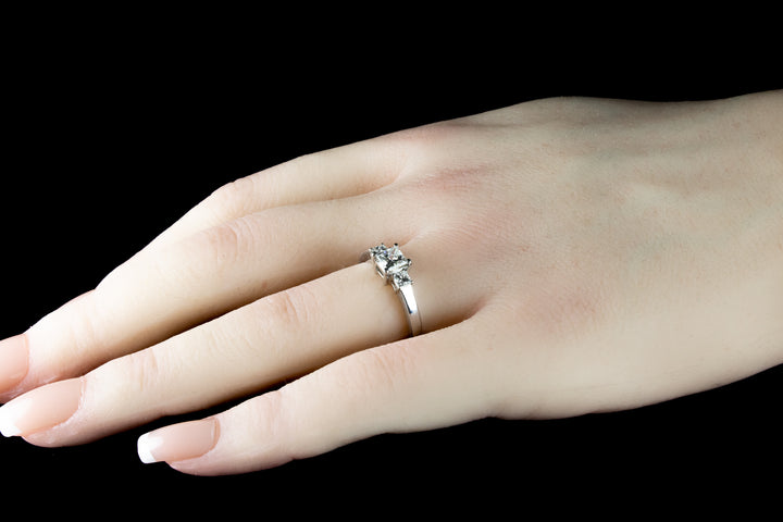 18ct Gold Princess Cut Three Stone 0.80ct Diamond Ring