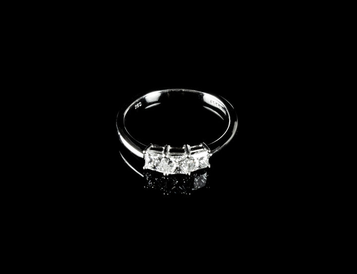 18ct White Gold Three Stone Princess Cut Diamond Ring
