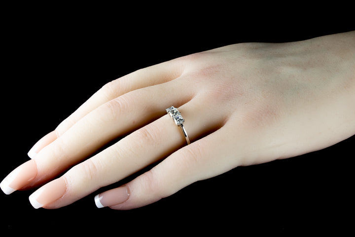 18ct White Gold Three Stone Princess Cut Diamond Ring