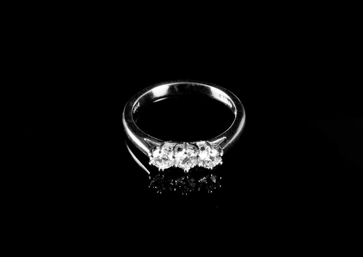 18ct Gold Three Stone Brilliant Cut 0.58ct Diamond Ring