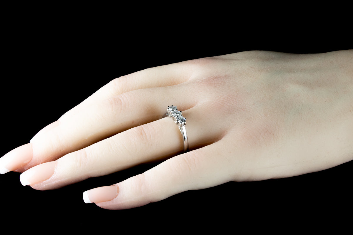 18ct Gold Three Stone Brilliant Cut 0.58ct Diamond Ring