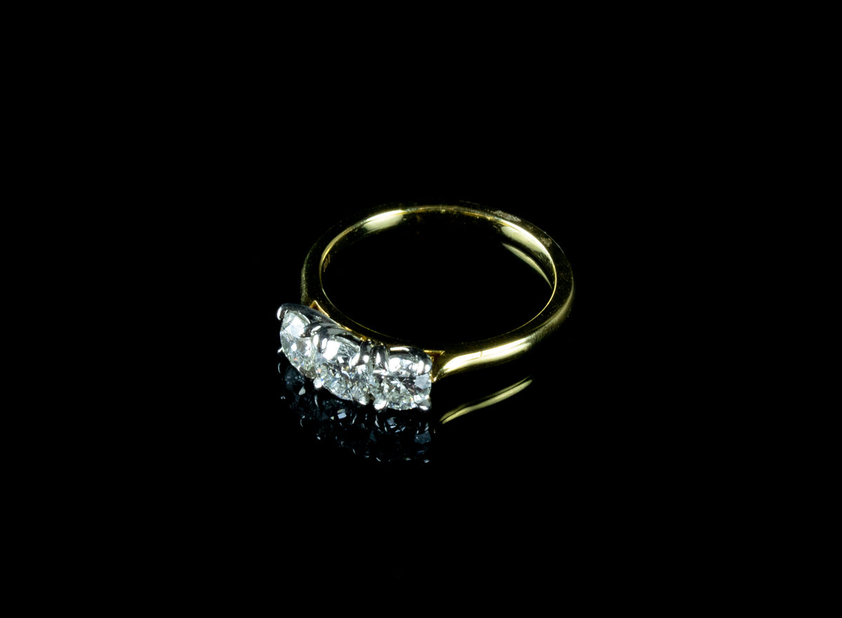 18ct Gold Three Stone Brilliant Cut Diamond Ring