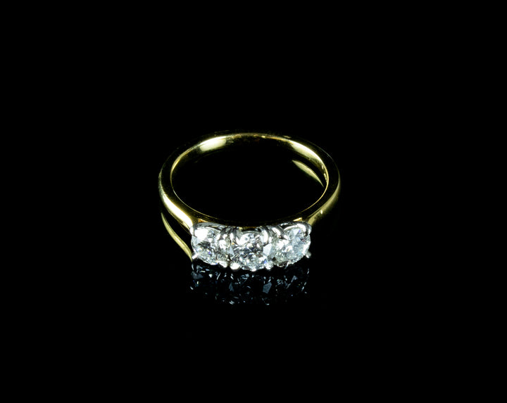 18ct Gold Three Stone Brilliant Cut Diamond Ring