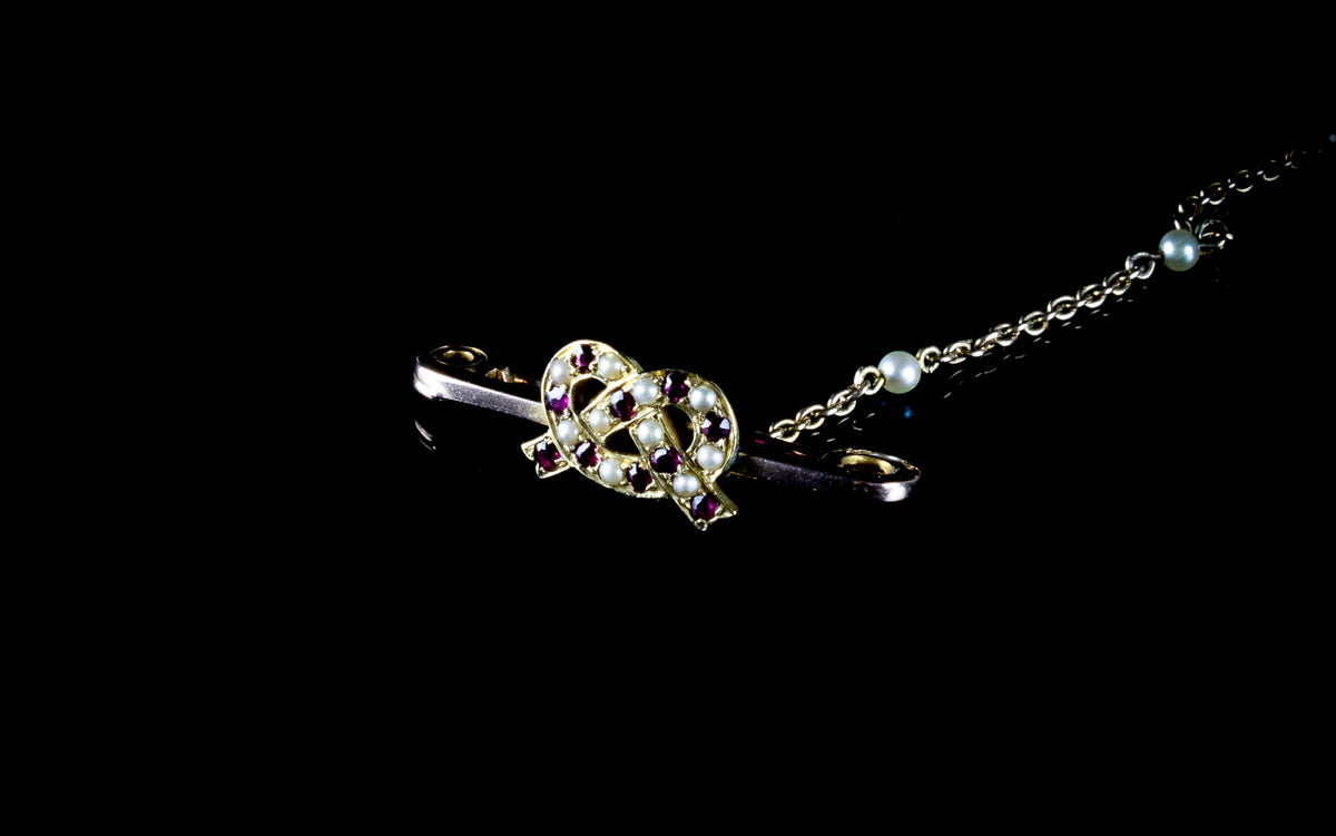 Antique 18ct Gold, Ruby, Demantoid Garnet and Half Pearl Lizard Brooch, Circa 1890