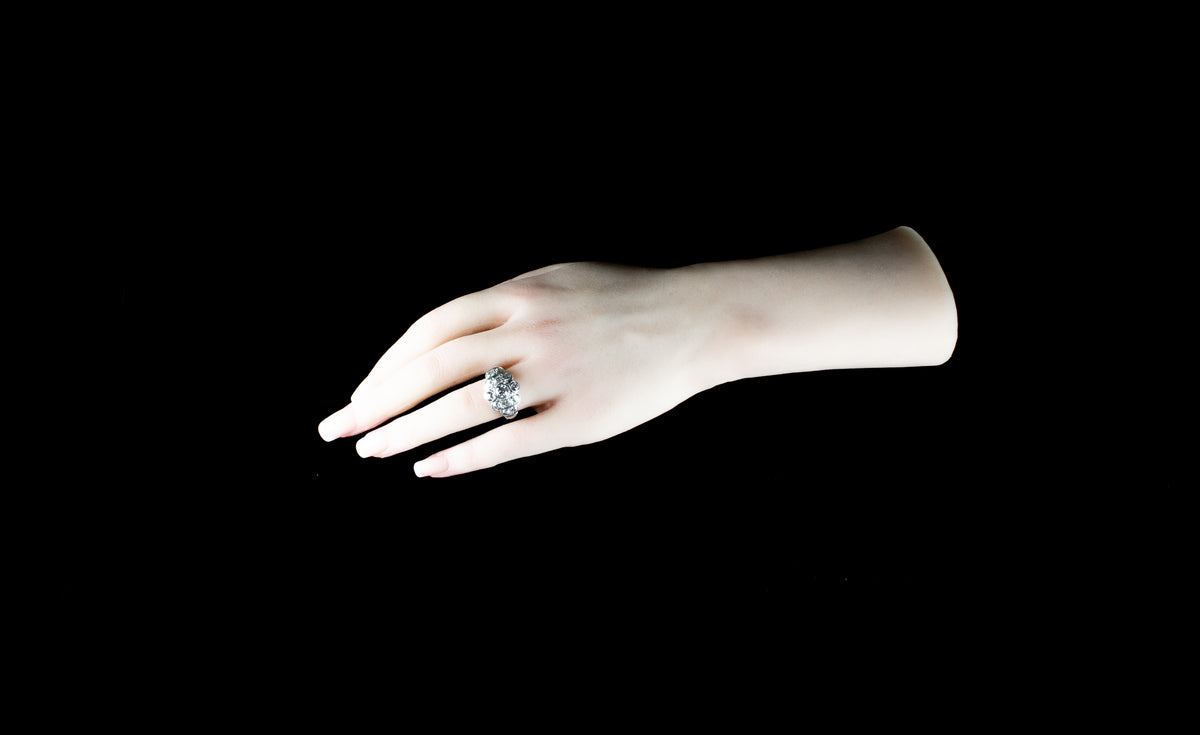 Platinum Bombé 3.00ct Old Cut Diamond Ring, Circa 1930
