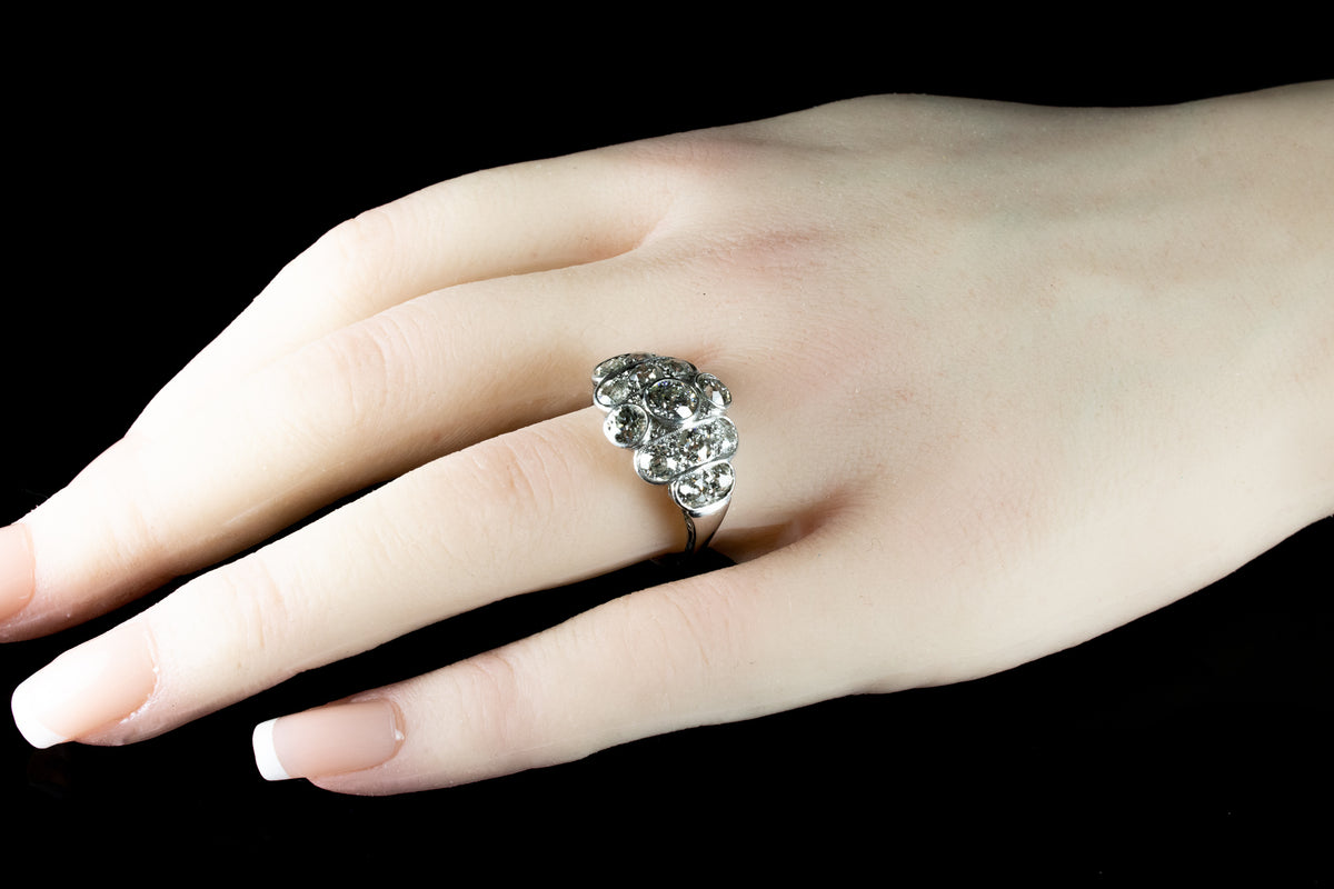 Platinum Bombé 3.00ct Old Cut Diamond Ring, Circa 1930