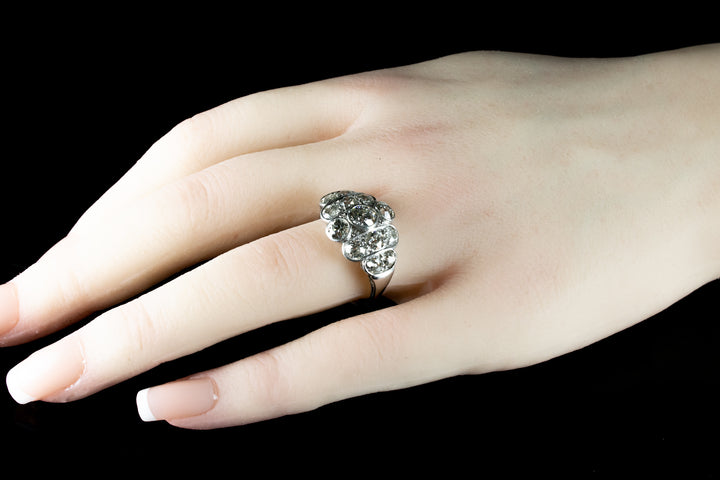 Platinum Bombé 3.00ct Old Cut Diamond Ring, Circa 1930