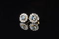 18ct Gold 1.07ct Aquamarine and Diamond Cluster Earrings