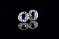 18ct Gold 1.50ct Sapphire and Diamond Cluster Earrings