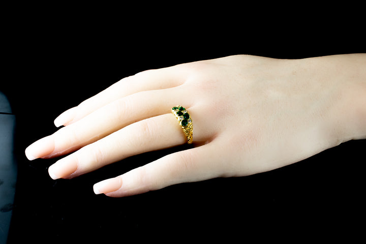 18ct gold 0.75ct Emerald and Diamond Chequerboard ring