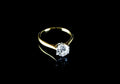 18ct Gold Single Stone Old Cut 1.35ct Diamond Ring