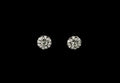 18ct Gold Old Cut 1.60ct Diamond Cluster Earrings set in Platinum