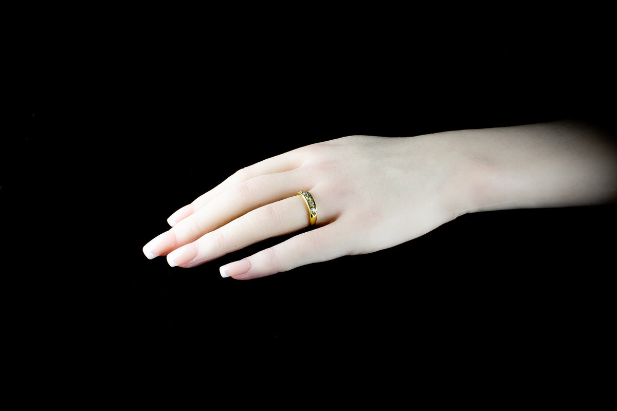 18ct Gold Five Stone 0.40ct Diamond Half Eternity Ring