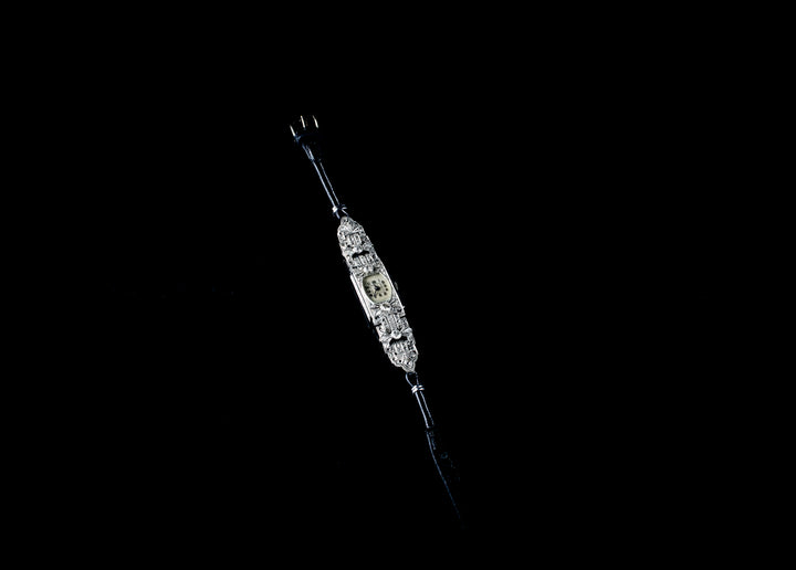 Art Deco Platinum and Diamond Cocktail Watch