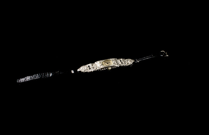 Art Deco Platinum and Diamond Cocktail Watch