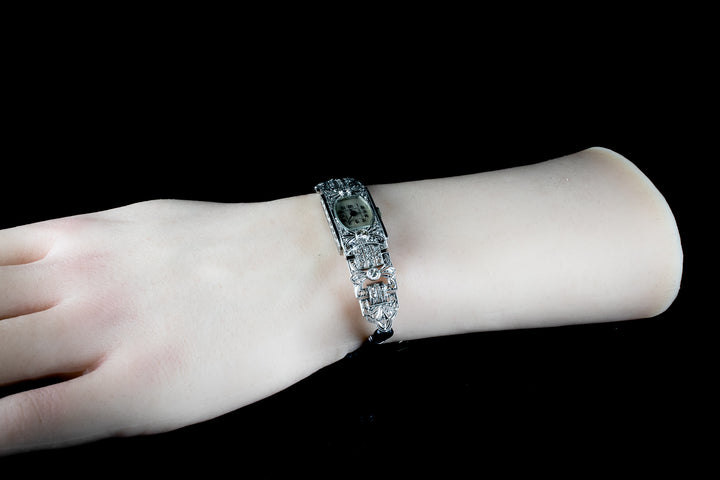 Art Deco Platinum and Diamond Cocktail Watch
