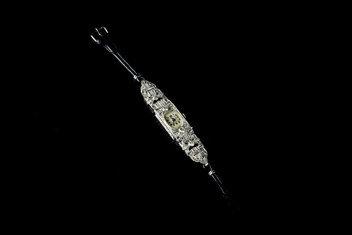 Art Deco Platinum and Diamond Cocktail Watch