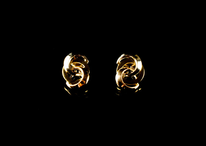 18ct Yellow Gold Knot Clip On Earrings