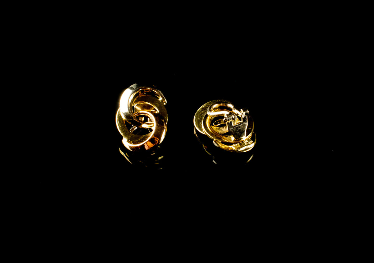 18ct Yellow Gold Knot Clip On Earrings