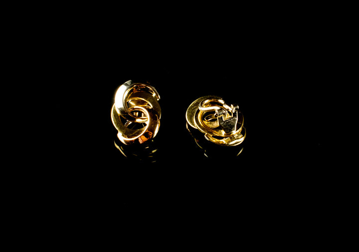 18ct Yellow Gold Knot Clip On Earrings