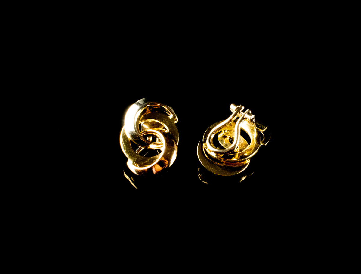 18ct Yellow Gold Knot Clip On Earrings