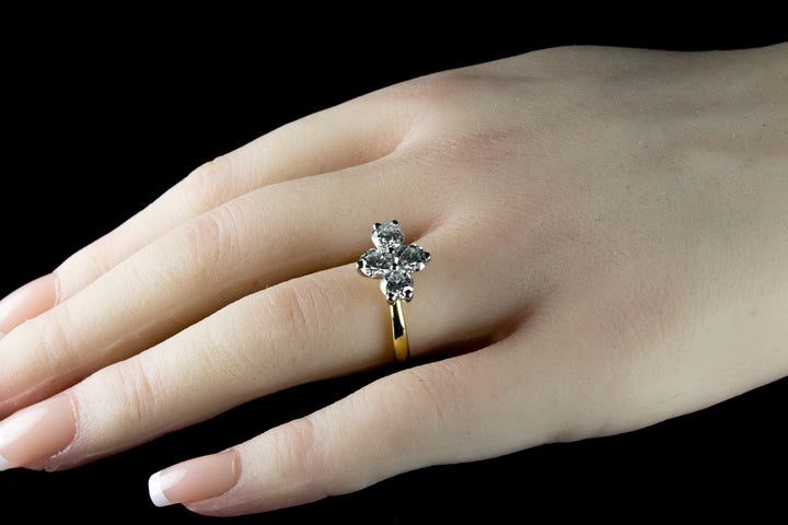 18ct Gold Four Stone 2.03ct Diamond Cluster Ring