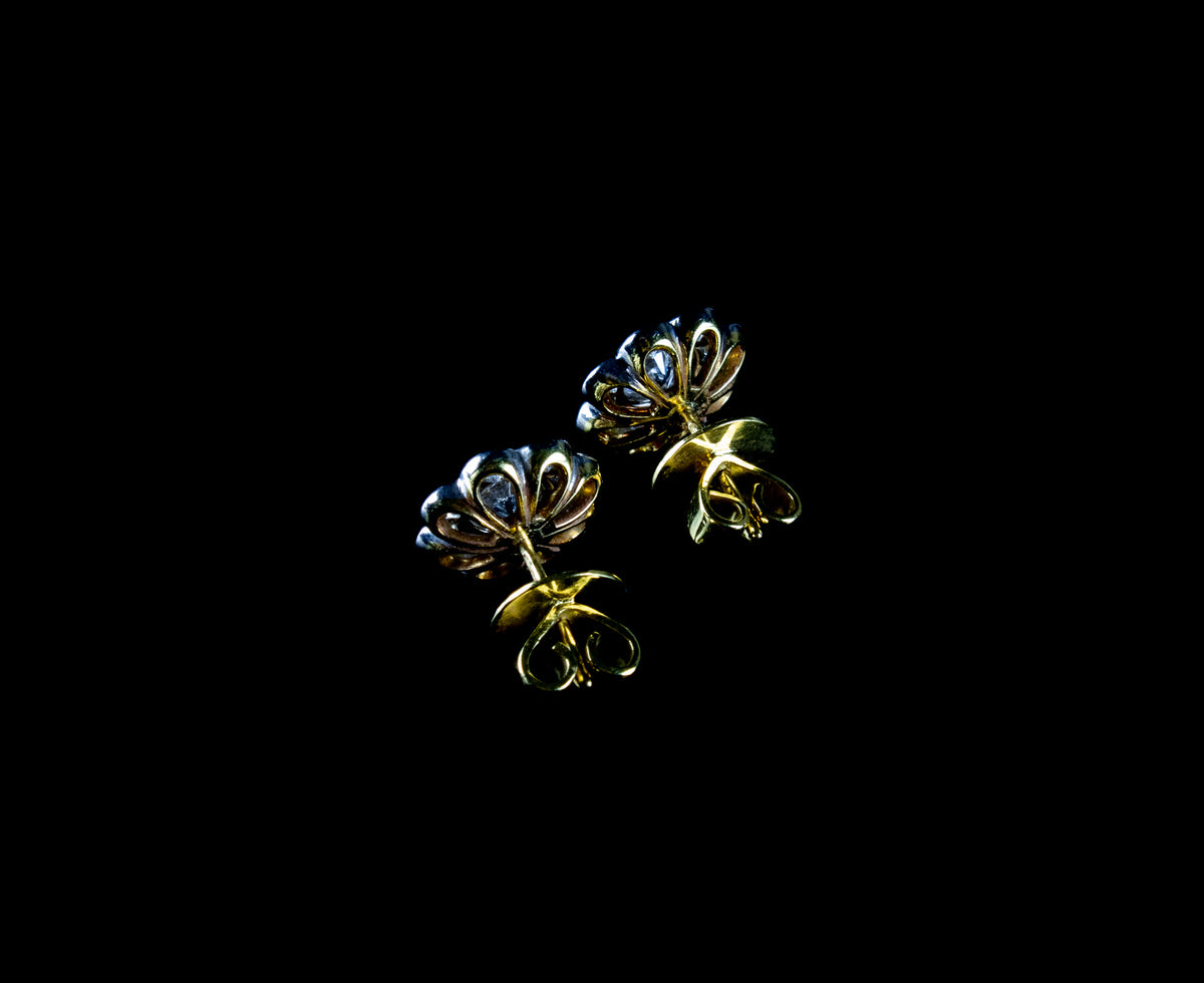 18ct Gold 1.91ct Diamond Cluster Stud Earrings