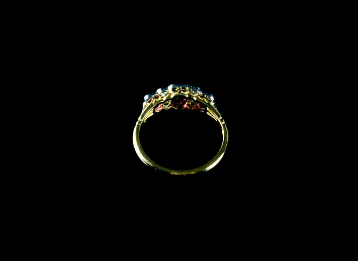 18ct Gold and Platinum Art Deco-Style Ruby And Diamond Ring
