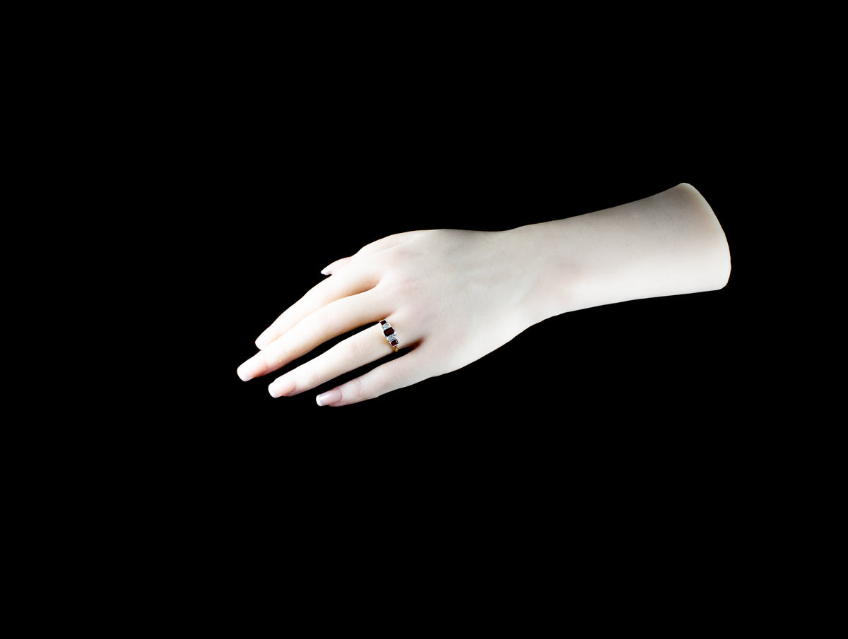 18ct Gold and Platinum Art Deco-Style Ruby And Diamond Ring