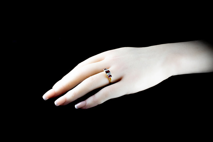 18ct Gold and Platinum Art Deco-Style Ruby And Diamond Ring
