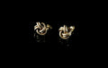 Vintage 9ct Yellow Gold Textured and Polished Knot Stud Earrings