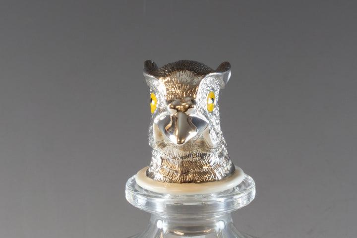 Silver Plated Grouse Head Spirit Decanter