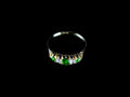 1930s Green Garnet and Old Cut Diamond Five Stone Ring Set in 18ct Gold