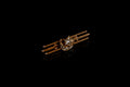 Yellow gold diamond crescent and star brooch