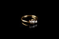 18ct Gold Three Stone Diamond Twist Ring