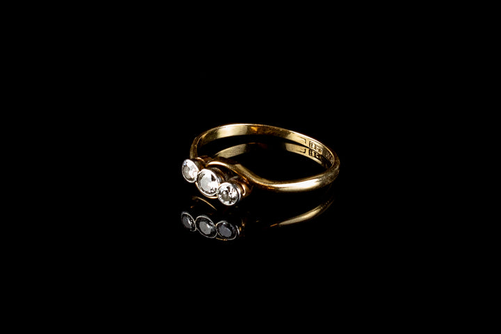 18ct Gold Three Stone Diamond Twist Ring