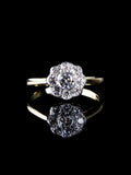 Platinum and 18ct Gold Old Cut Diamond Daisy Cluster Ring